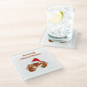 Maritime Santa Lobster Glasuntersetzer (Schrägansicht)