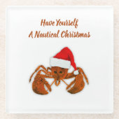 Maritime Santa Lobster Glasuntersetzer (Vorderseite)