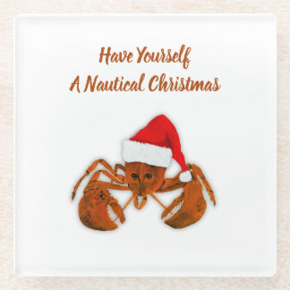 Maritime Santa Lobster Glasuntersetzer