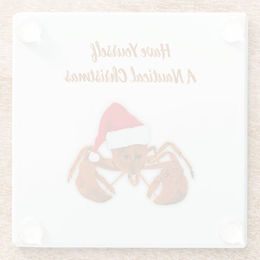 Maritime Santa Lobster Glasuntersetzer (Rückseite)