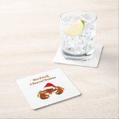 Maritime Santa Lobster Rechteckiger Pappuntersetzer (Vor Ort)