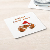 Maritime Santa Lobster Rechteckiger Pappuntersetzer (angewinkelt)