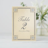 Maritime Strand Vintage Hochzeit Tischnummer Karte (Stehend Vorderseite)