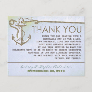 maritime vintage Anker Hochzeit Dankeskarten Dankeskarte