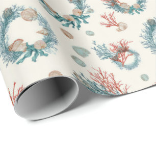 Maritime-weihnachtsgirlande im Vintage-Stil Geschenkpapier