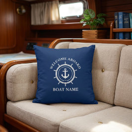 Maritime Willkommen an Bord Bootsname Anker Seil S Kissen