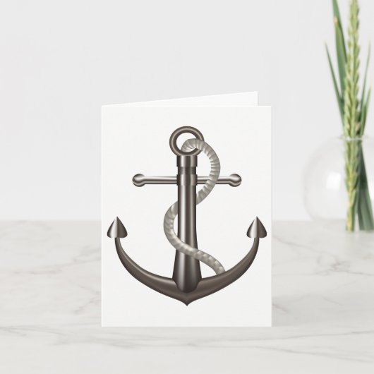 Maritimegraue Schiffsschiffsanker Matrose - Danke (Vorderseite)