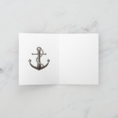 Maritimegraue Schiffsschiffsanker Matrose - Danke (Innenseite)