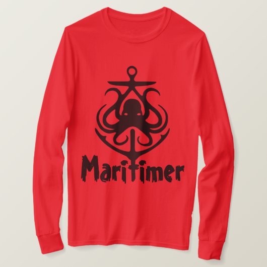 Maritimer Anchor octopus Nautical Lighthouse Route T-Shirt (Design vorne)