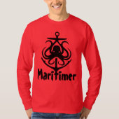 Maritimer Anchor octopus Nautical Lighthouse Route T-Shirt (Vorderseite)