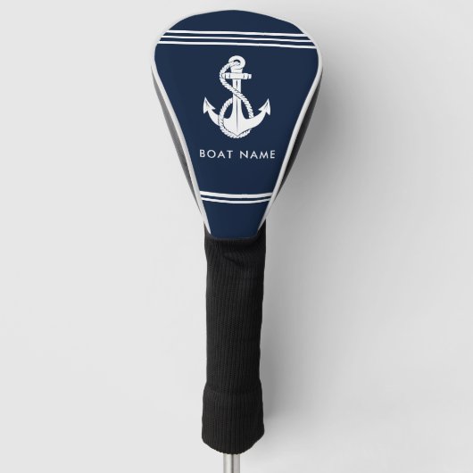 Maritimer Anker Boot Name Custom Golf Headcover (Vorderseite)