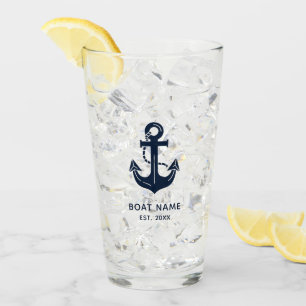 Maritimer Anker Bootsname Glas
