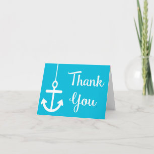 Maritimer Anker Dankeschön Blau Türkis Strand Dankeskarte