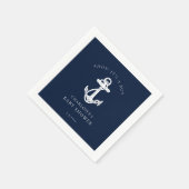 Maritimer Anker Küstenjunge Baby Shower Papier Serviette (Ecke)