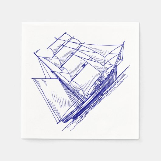 Maritimer-Bootspapiere Servietten (Vorderseite)