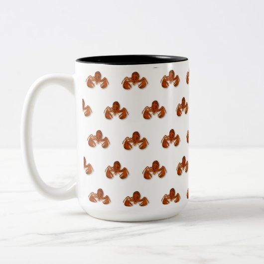 Maritimer Hummer Zweifarbige Tasse (Links)