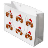 Maritimer Santa-Claus-Hummer Große Geschenktüte (Rückseite Schrägansicht)