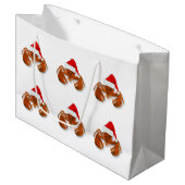 Maritimer Santa-Claus-Hummer Große Geschenktüte (Vorderseite Schrägansicht)