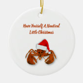 Maritimer Santa-Lobster Keramik Ornament (Vorne)