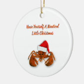 Maritimer Santa-Lobster Keramik Ornament (Links)