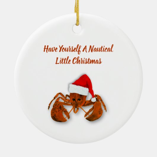 Maritimer Santa-Lobster Keramik Ornament (Hinten)