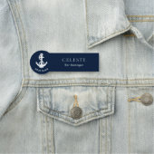Maritimer Schiffsname Weißer Anker Crew Custom Namensschild (Beispiel)