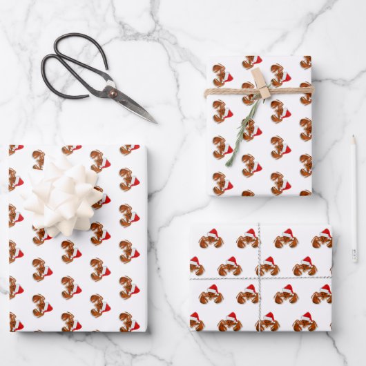 Maritimer Weihnachtsmann-Hummer Geschenkpapier Set (Vorderseite)