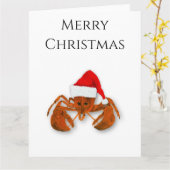 Maritimer Weihnachtsmann-Hummer Karte (Gelbe Blume)