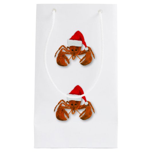 Maritimer Weihnachtsmann-Hummer Kleine Geschenktüte (Vorderseite)