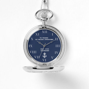 Maritimes Anker 70. Geburtstag Vintage Marine  Armbanduhr