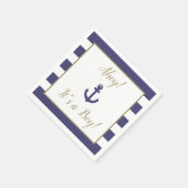 Maritimes Anker "Ahoy! Es ist ein Junge!" Baby Sho Serviette (Ecke)