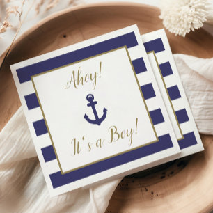 Maritimes Anker "Ahoy! Es ist ein Junge!" Baby Sho Serviette