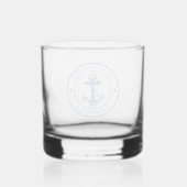 Maritimes Anker Boot Name Blaues Bootfahren Benutz Whiskyglas (Rückseite)
