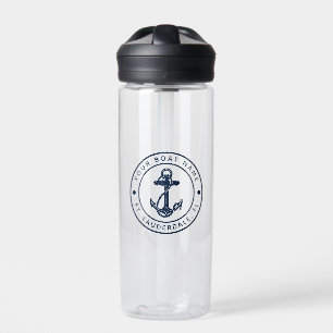 Maritimes Anker Boot Name Strand Reise Individuell Trinkflasche