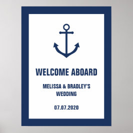 Maritimes Anker Hochzeit Willkommen an Bord Schild