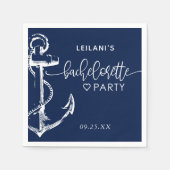 Maritimes Anker Junggesellinnenabschied Navy Blau Serviette (Vorderseite)