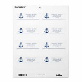 Maritimes Anker-Monogramm-Geschäfts-Rücksendeadres (Vorne)