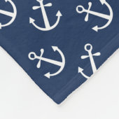 Maritimes Anker-Muster Fleecedecke (Ecke)