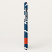 Maritimes Anker-Muster, nautisches Monogramm Case-Mate iPhone Hülle (Hinten/Links)