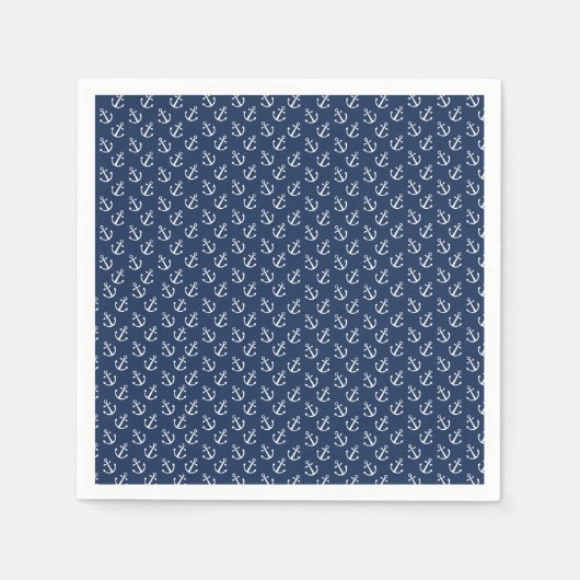 Maritimes Anker-Muster Serviette (Vorderseite)
