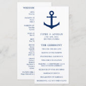 Maritimes Anker Navy Blau Elegante Hochzeit Programm (Vorne/Hinten)