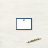 Maritimes Anker Navy Blau Personalisiert Post-it Klebezettel (Auf Schreibtisch)