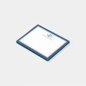 Maritimes Anker Navy Blau Personalisiert Post-it Klebezettel (angewinkelt)