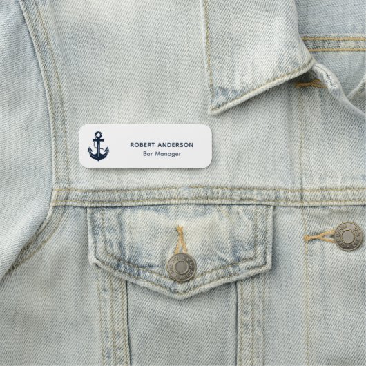 Maritimes Anker Personalisiertes Fachpersonal Namensschild (Beispiel)