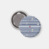 Maritimes Anker-Segelboot-Streifenmuster Magnet (Vorderseite/Rückseite)