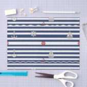 Maritimes Anker-Segelboot-Streifenmuster Seidenpapier (Handwerk)