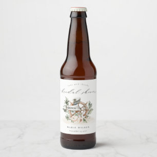 Maritimes Anker-Steuerrad Blattreiches Florales Br Bierflaschenetikett
