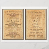 Maritimes Anker Vintage-Papier Hochzeitsprogramm (Rückseite)
