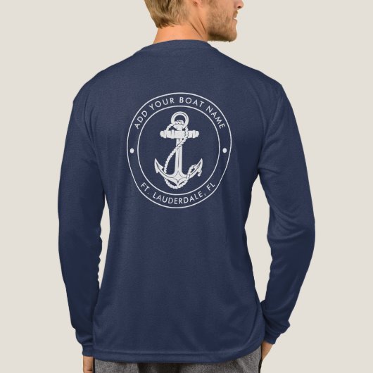 Maritimes Ankerschiff Name Benutzerdefiniert Tri-Blend Shirt (Rückseite)