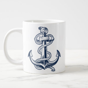 Maritimes Ankersymbol (Marine) Jumbo-Tasse